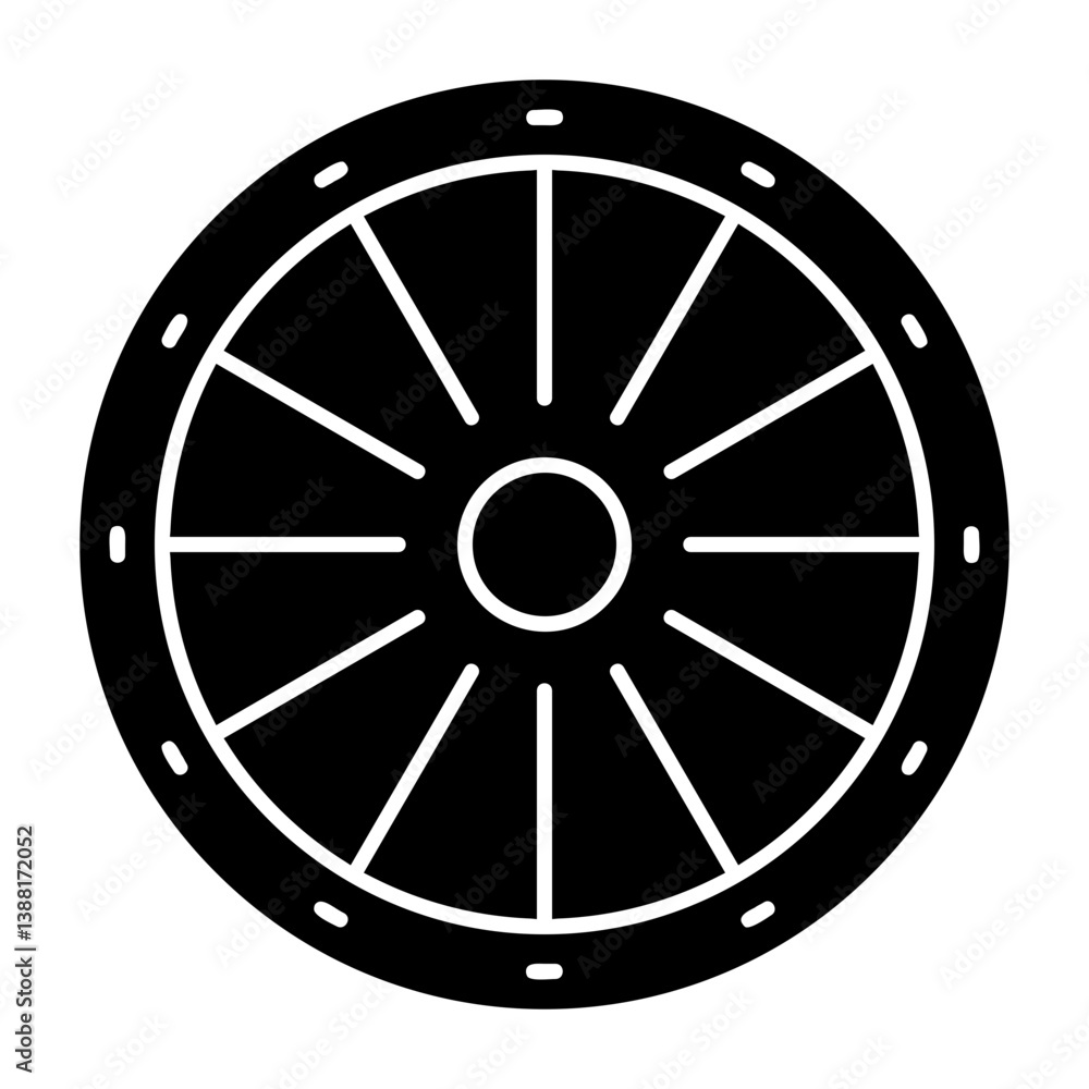 Obraz premium Wood Shield Icon