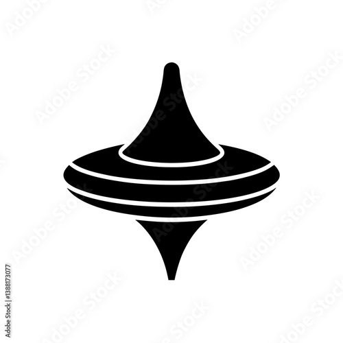 Classic Spinning Top Silhouette Vector