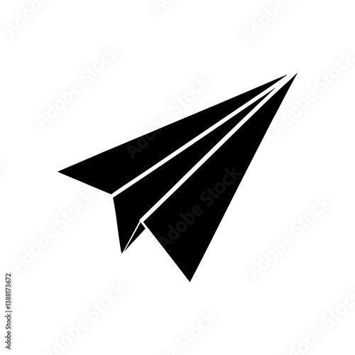 Flying Paper Airplane Silhouette