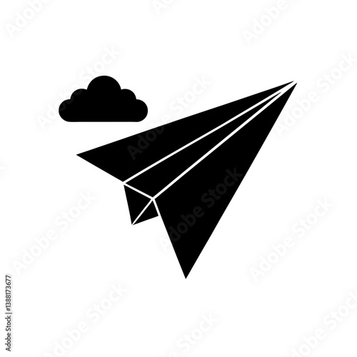Paper Plane Vector Silhouette