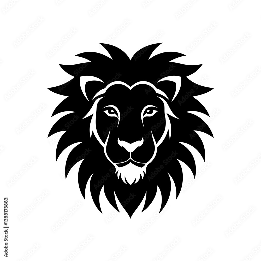 Lion Face Silhouette Vector Lion Face Silhouette Vector