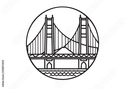 Golden gate bridge Vector. bridge vector illustration Design