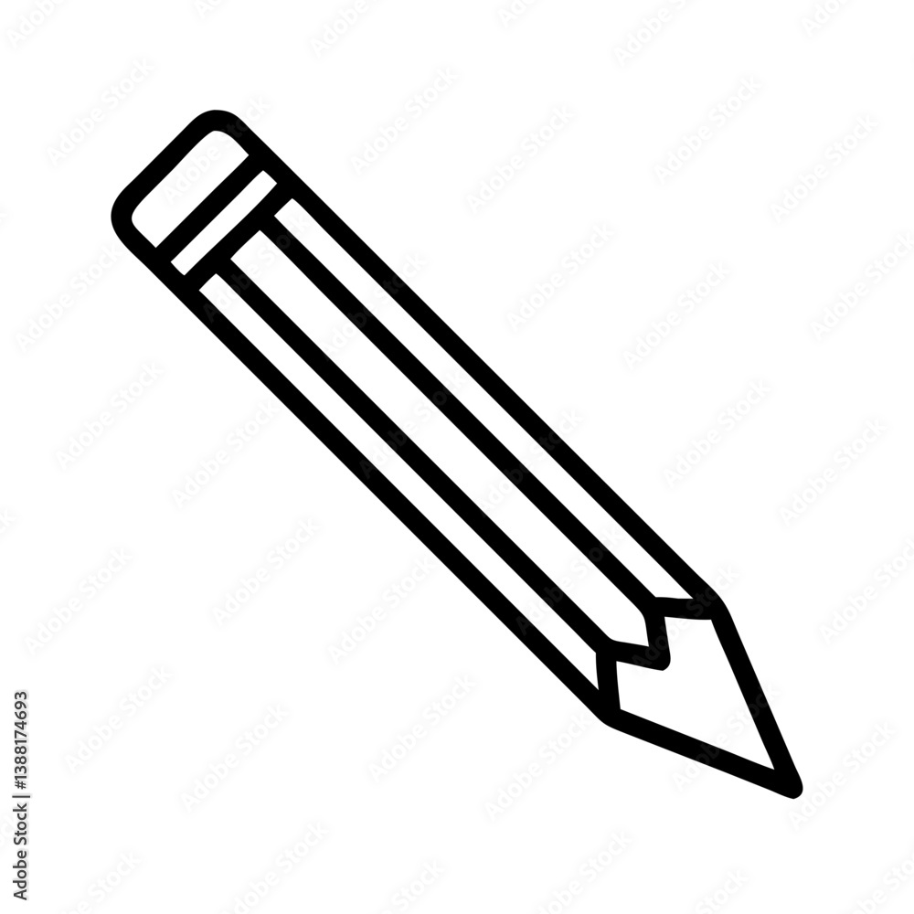 Fototapeta premium Pencil icons symbolize creativity and artistic expression. Essential for drawing, writing, and educational themes, these designs reflect the art of communication through simple tools.