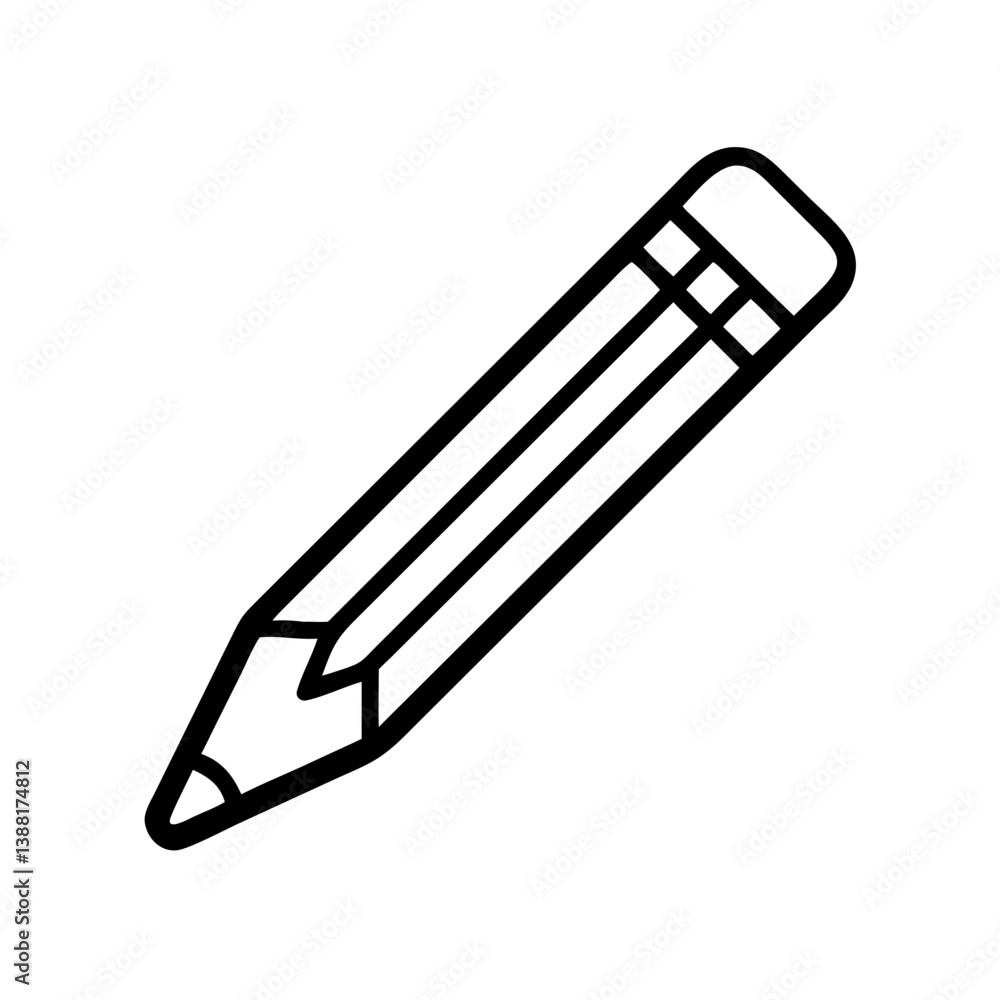 Fototapeta premium Pencil icons symbolize creativity and artistic expression. Essential for drawing, writing, and educational themes, these designs reflect the art of communication through simple tools.