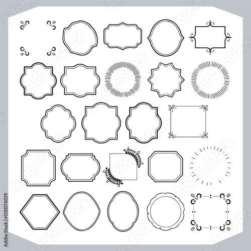 Obraz na płótnie Decorative Calligraphic Ornamental Frames Set for Elegant Vintage Label Designs w salonie