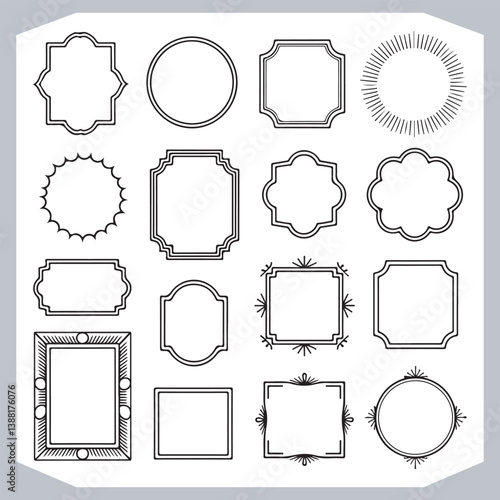 Obraz na płótnie Decorative Calligraphic Ornamental Frames Set for Elegant Vintage Label Designs w salonie