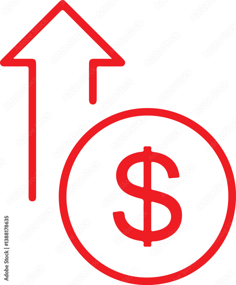red dollar sign red dollar sign