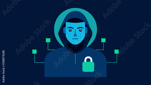 Digital Lock A profile of a cybersecurity analyst with a digital lock overlay on their face emphasizing the importance of secure access.