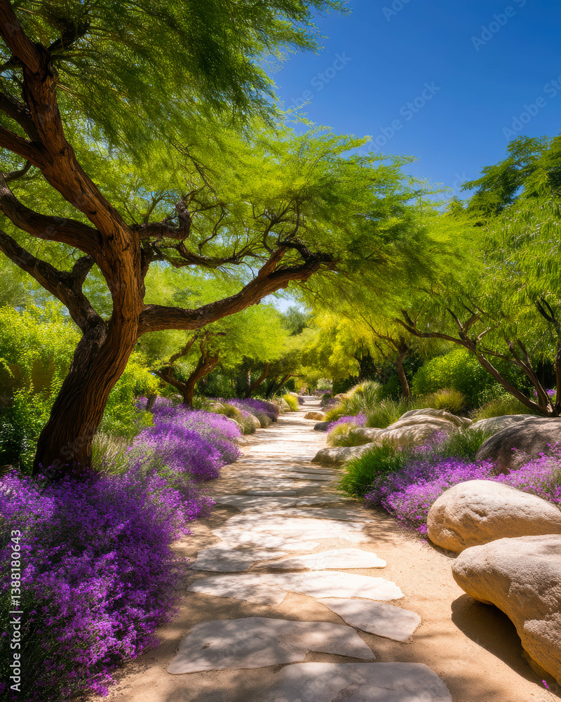 Strolling through vibrant blooms in the enchanting Desert Botanical Garden oasis Strolling through vibrant blooms in the enchanting Desert Botanical Garden oasis