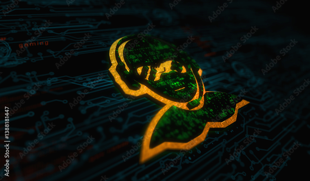 Gamer esport player symbol digital concept 3d illustration