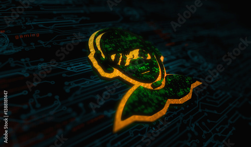 Obraz na płótnie Gamer esport player symbol digital concept 3d illustration w salonie
