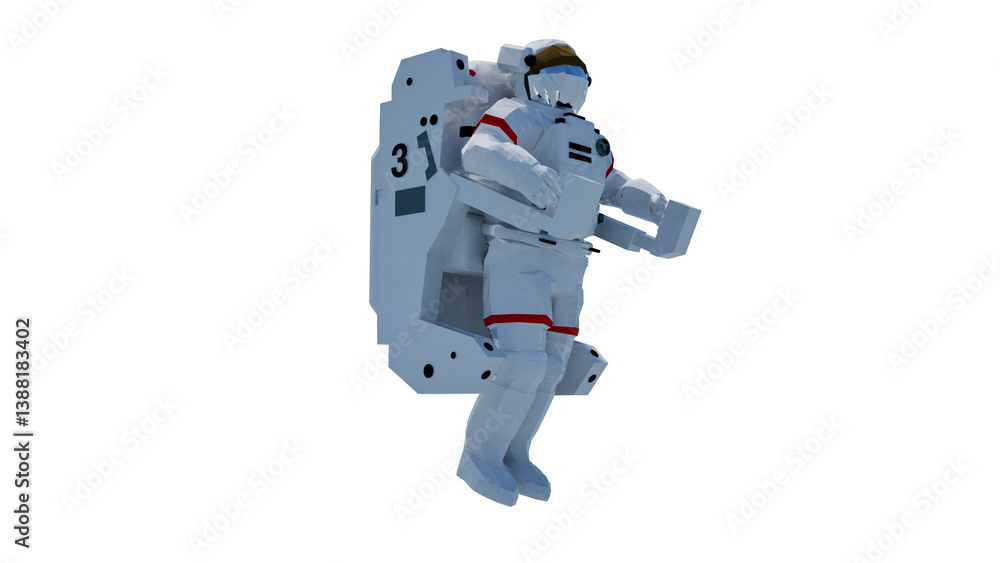 Fototapeta premium Astronaut and propulsion suit isolated