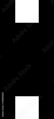 Long, bold H-shaped black form with concave edges.