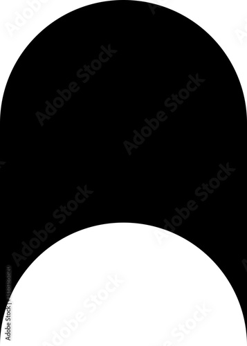 Long black shape with concave and convex sides on opposite edges.