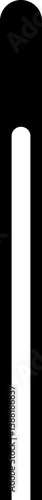 Long rectangle with a rounded side and a long concave side, filled black.