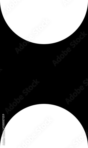 Filled black rectangular shape with concave sections on two opposite sides.