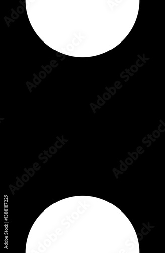 Filled black rectangular shape with two opposite circular concave sections.