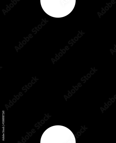 Filled black rectangular shape with two small opposite circular concave sections.