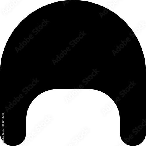 Filled black concave shape with both sides rounded and concave.