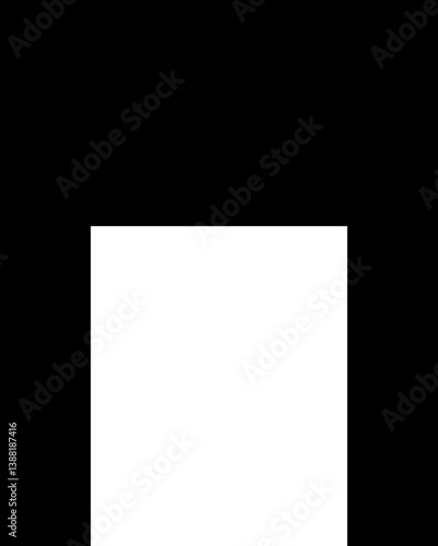 Filled black rectangular shape with a rectangular concave section on one side.
