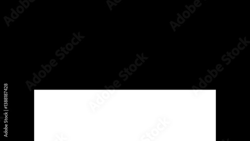 Filled black rectangular shape with a concave section forming a rectangular indentation.