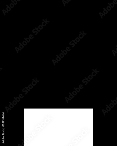Filled black concave rectangle with a short squared concave side.