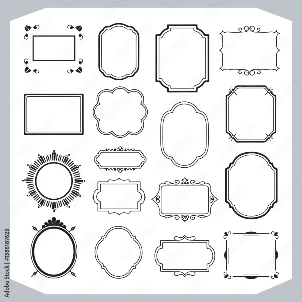 Ornamental Decorative Frames and Calligraphic Label Collection for Vintage Designs