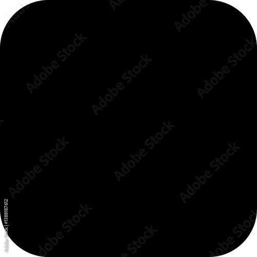 Filled black square with rounded corners.