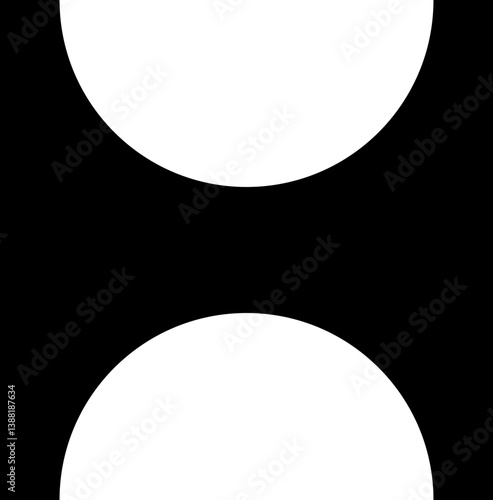 Filled black square with two opposite big circular concave sides.