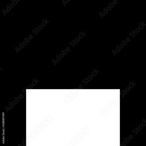 Filled black square with squared concave side.