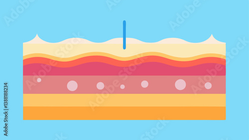 Microscopic View Depict a magnified visual of skin layers highlighting the difference in texture before and after applying a nanoenhanced cream with smooth and clear skin appearing