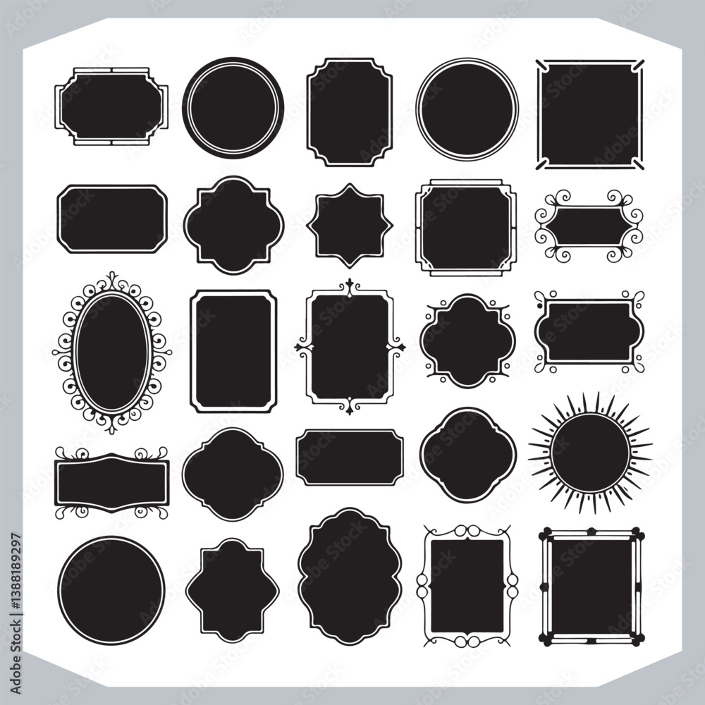 Ornamental Decorative Frames and Calligraphic Label Collection for Vintage Designs