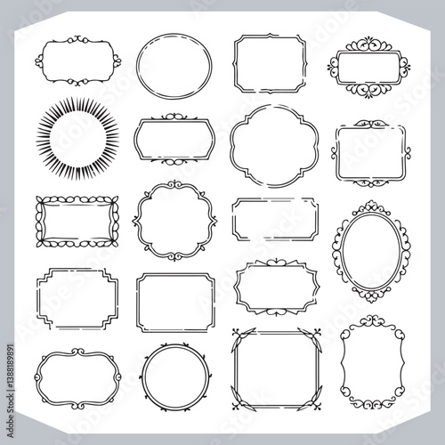 Obraz na płótnie Ornamental Decorative Frames and Calligraphic Label Collection for Vintage Designs w salonie