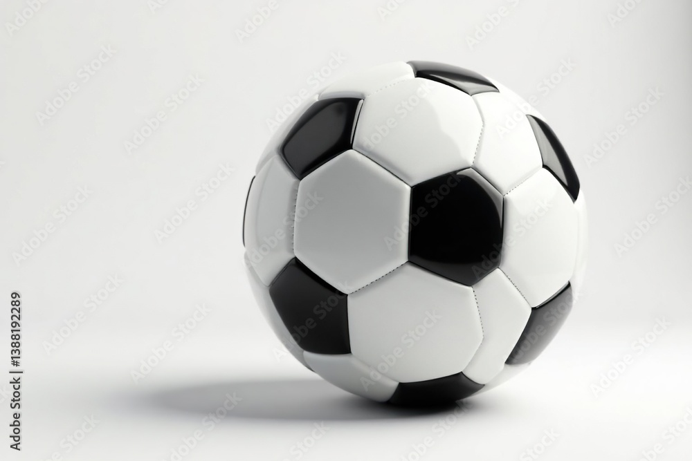 Fototapeta premium Brand new white football against pure white backdrop , game, new, pristine