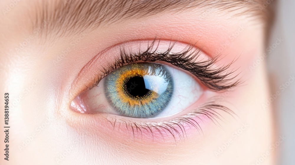 Close-up of a healthy eye with subtle makeup Close-up of a healthy eye with subtle makeup
