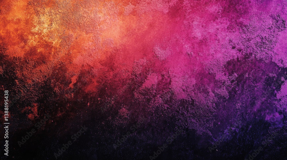 Fototapeta premium Stunning gradient of glowing oranges transitioning into bold pinks and dark purples evokes warmth and depth, creating an abstract representation of a fiery sky