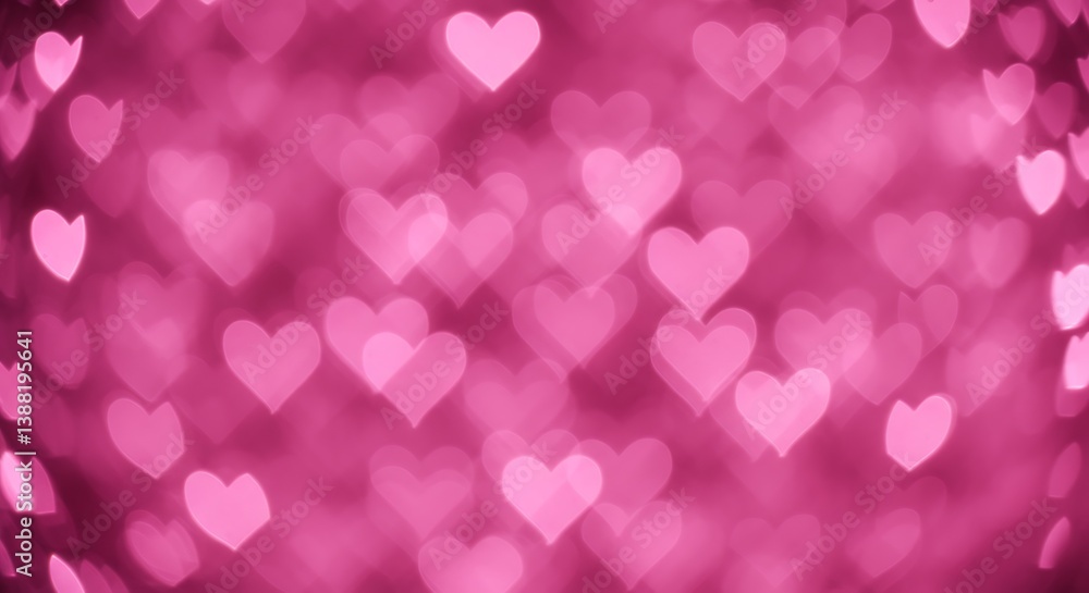 Pink Heart Bokeh: Romantic Valentine's Day Sparkle AI Generated Pink Heart Bokeh: Romantic Valentine's Day Sparkle AI Generated