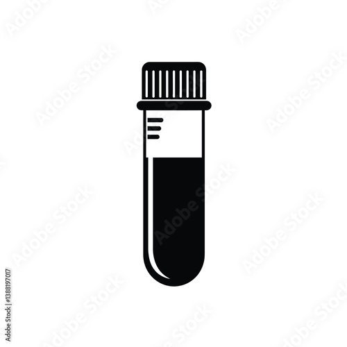 Silhouette vector illustration of a Blood Vial icon on a white background