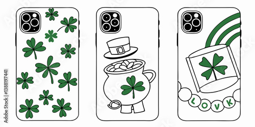 St. Patrick's Day Phone Cases with Shamrocks, Pot of Gold, Rainbow & LOVE