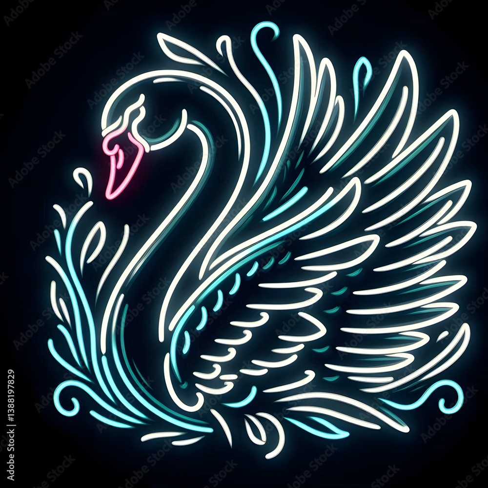 백조, 네온사인 아트, jpeg (swan, neon sign art, jpeg) 백조, 네온사인 아트, jpeg (swan, neon sign art, jpeg)