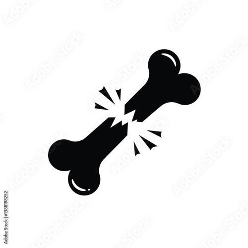 Silhouette vector illustration of a Cracked Bone icon on a white background 