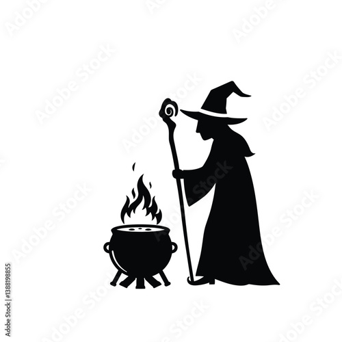 Silhouette vector illustration of a Cursed Crypt icon on a white background 
