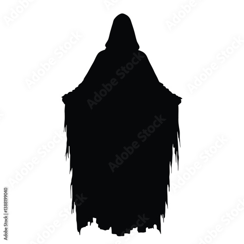 Silhouette vector illustration of a Death Cloak on a white background