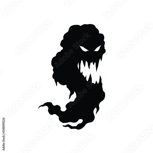 Silhouette vector illustration of a Dread Mist icon on a white background