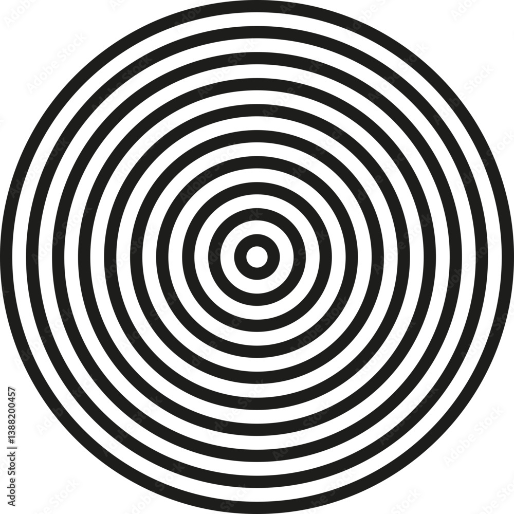 A design featuring ten concentric circles. A design featuring ten concentric circles.