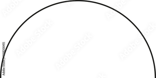 A simple line in the shape of a semicircle.