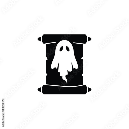 Silhouette vector illustration of a Ghost Scroll icon on a white background 