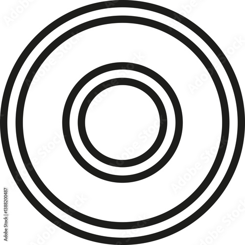 Two small pairs of concentric circles.