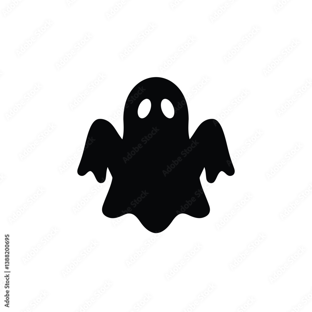Silhouette vector illustration of a Ghostly Glow icon on a white background Silhouette vector illustration of a Ghostly Glow icon on a white background