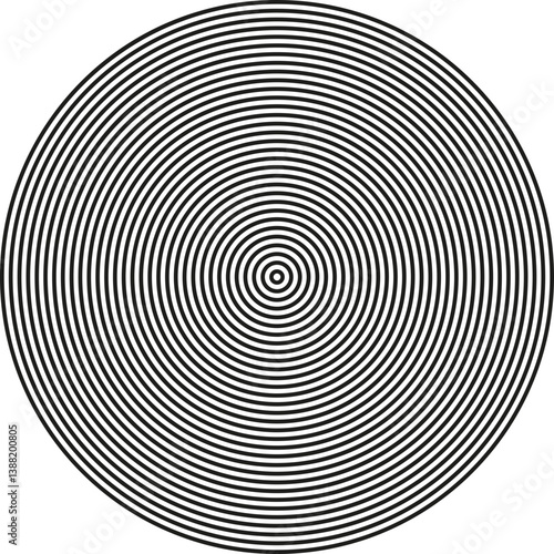 A large circular shape composed of regular concentric circles.